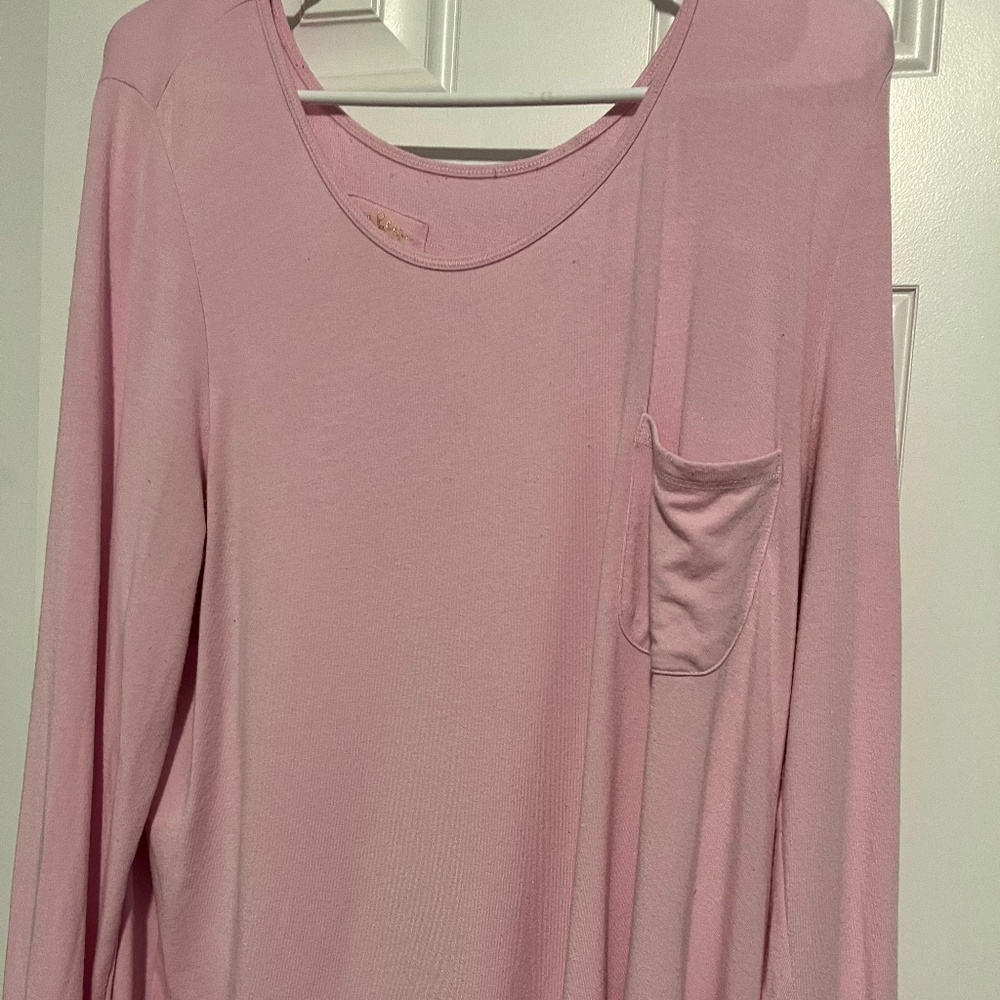 Lilly Pulitzer Luxletic  Pink Pullover Tunic Top Solid Size Large